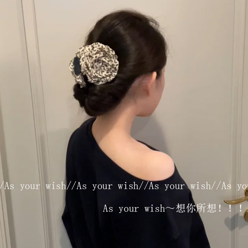 复古经典豹纹花花发夹新款秋冬百搭时尚气质显脸小抓夹盘发鲨鱼夹