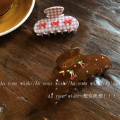 小众设计樱桃醋酸抓夹女新款 精致独特抓夹后脑勺盘发鲨鱼夹发饰