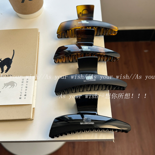 潮酷高级感黑色鲨鱼夹大号新款 韩系ins网红简约百搭后脑勺抓夹女