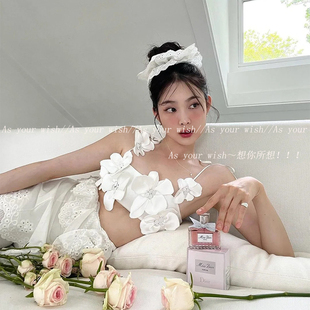 ins博主同款 大号蕾丝发圈 发饰复古四层镂空大肠发圈浪漫氛围法式