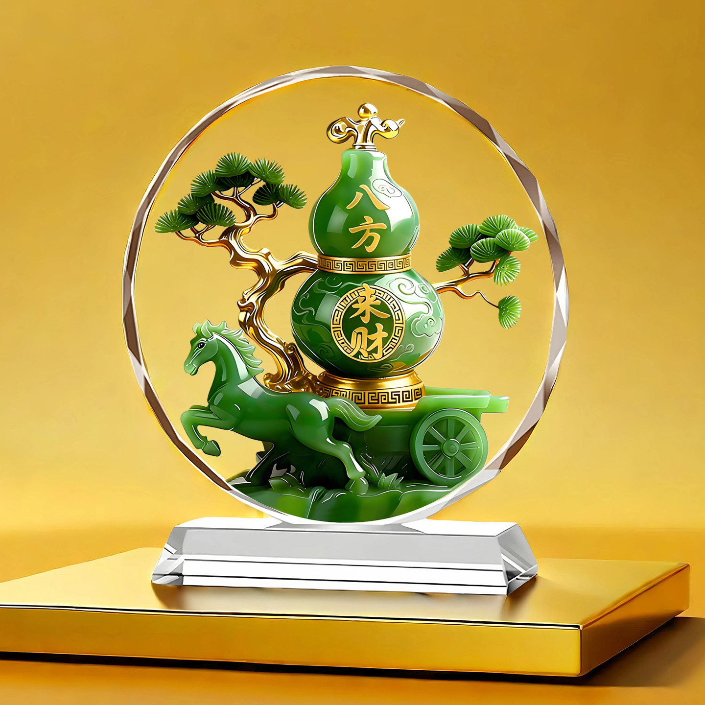 八方来财葫芦水晶摆件家居装饰品摆台客厅玄关乔迁入公司开业送礼,家居饰品,桌面摆件,淘宝优惠券,粉丝福利购,淘宝优惠卷