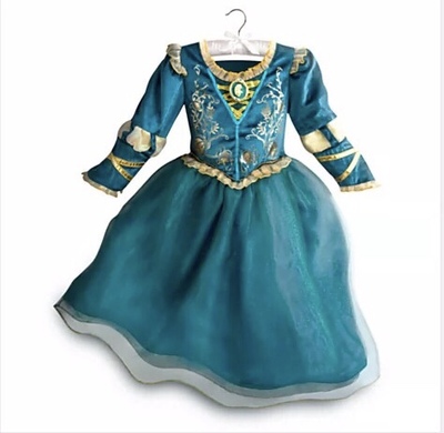 现货即发 Disney梅莉达公主裙迪士尼儿童纱裙勇敢传说cos游玩服