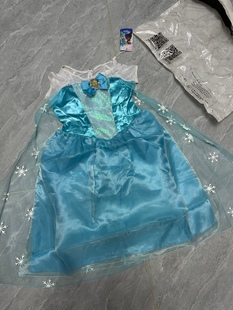迪士尼*伊佳林艾莎elsa连衣裙冰雪奇缘带披风裙子中大童纱裙