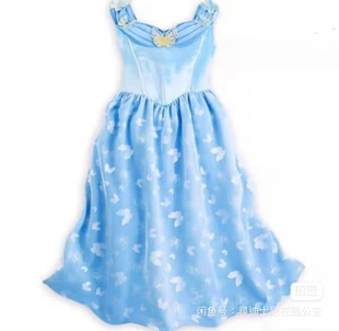 現貨美國迪士尼官網cinderella公主裙豪華睡裙灰姑娘兒童紗裙