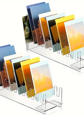 12层亚克力多层贺卡展示架便携式卡片展示架透明明信片支架