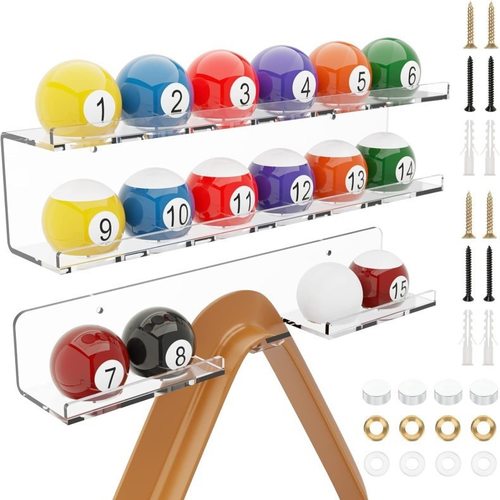 亚克力俱乐部台球收纳架桌球壁挂式展示架适用于游戏室酒吧