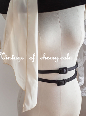 特价天鹅古堡工厂自制黑色百搭高腰复古腰带双质地女士优雅赫本