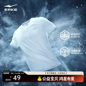 erke/鸿星尔克冰丝速干短袖t恤男