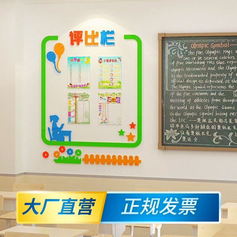 班级评比栏墙贴3d立体教室布置装饰校园辅导班培训机构文化墙建设