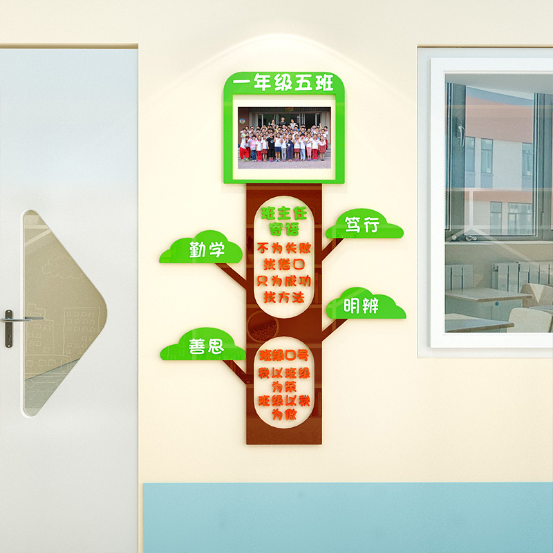 班级名片墙贴班主任寄语班牌3d立体教室走廊门口文化墙建设神器
