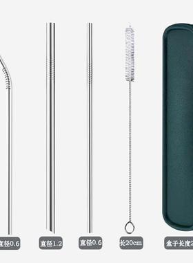 8 pcs metal drinking straw reusable straws 3 cleaner brush