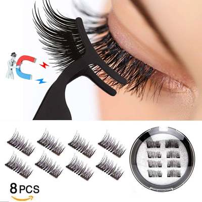 LEKOFO 8Pcs Magnetic Eyelashes With 2 magnetic lashes 3D