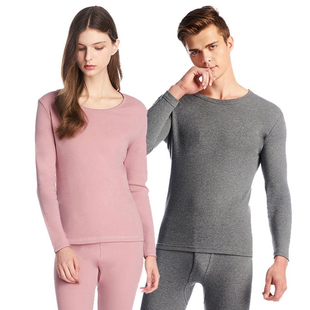 清仓三枪内衣中老年加厚纯棉男士圆领长袖保暖上衣全棉秋衣女上衣