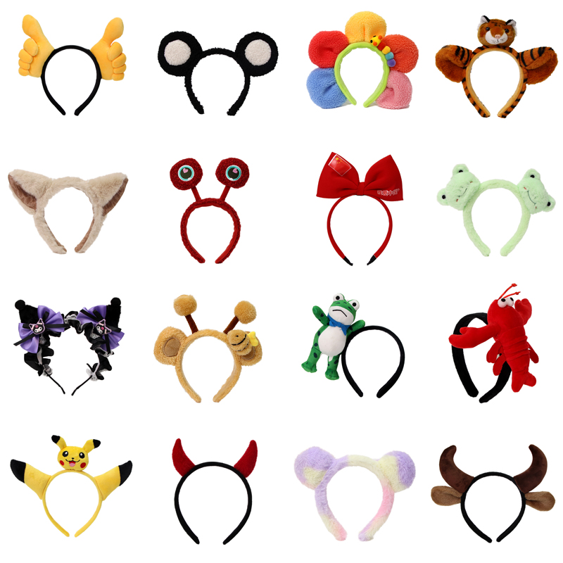 纤诚卡通可爱毛绒束发发箍防滑