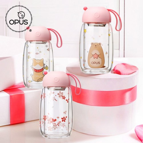 OPUS双层耐热玻璃杯女士便携