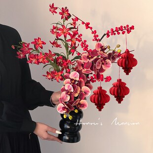 优选新年装饰摆件冬青红s果仿真花乔迁过年元旦场景布置花束年宵