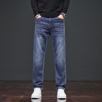 新选牛仔裤男款j宽松弹力防撕裂耐磨劳保工作服裤子秋冬季男士休