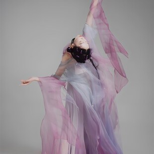 新选寻迹粼粼古典舞服汉服连衣裙汉元素古典舞仙R气练功服大袖演