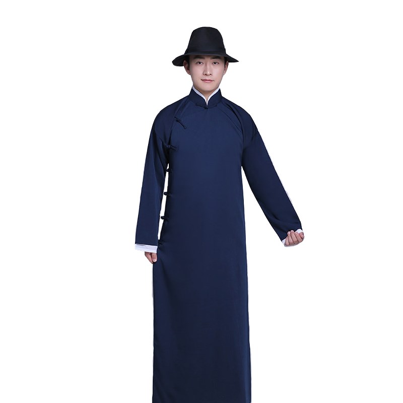 新选相声服长袍民国男装旗袍长y衫加肥大码马褂伴郎服相声大褂演