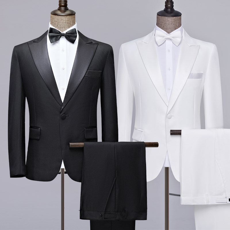 新选青年艺考表演礼服声乐毕w业西服套装男士休闲大码西装合唱团