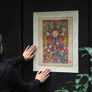 新年杨家埠年画 手工木版年画 B新中式摆件贴画新年家居装饰门神
