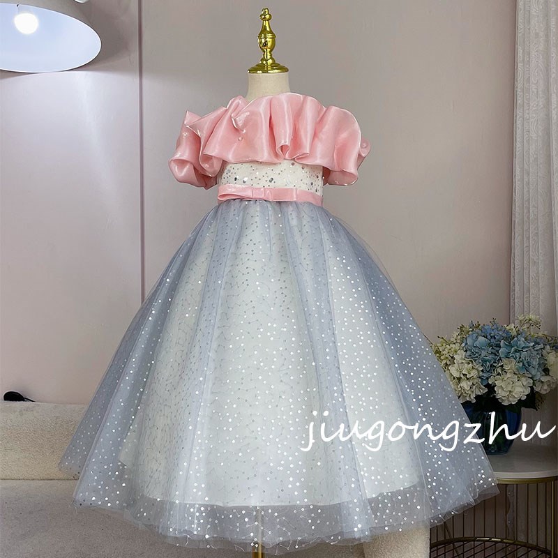 新选天空之境女童公主裙s轻奢儿童礼服生日花童婚纱钢琴演出走秀