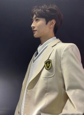 新选奈良川介dk日系黄色西服外套男春秋K季宽松正装西装西裤子制