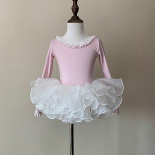 新款儿童a舞蹈服秋冬装中国舞裙小女孩体操练功服长袖艺考芭蕾舞