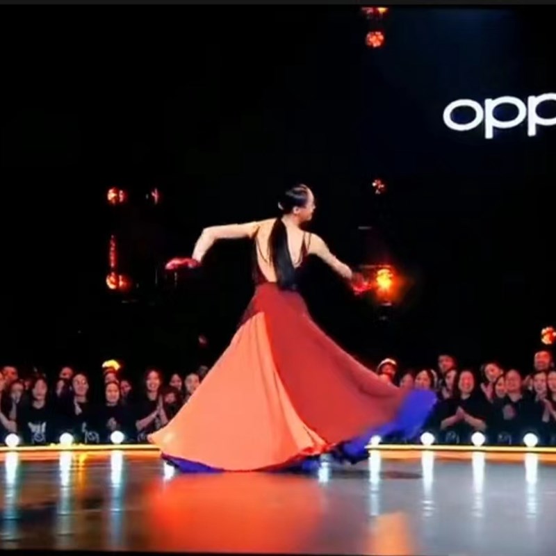 新选现代舞蹈服王雪柔黑s走马同款多层飘逸大裙摆舞蹈蒙古舞舞台