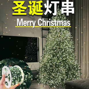 精选圣诞树灯串led装饰氛围灯B带墨绿铜线彩户外防水圣诞节布置