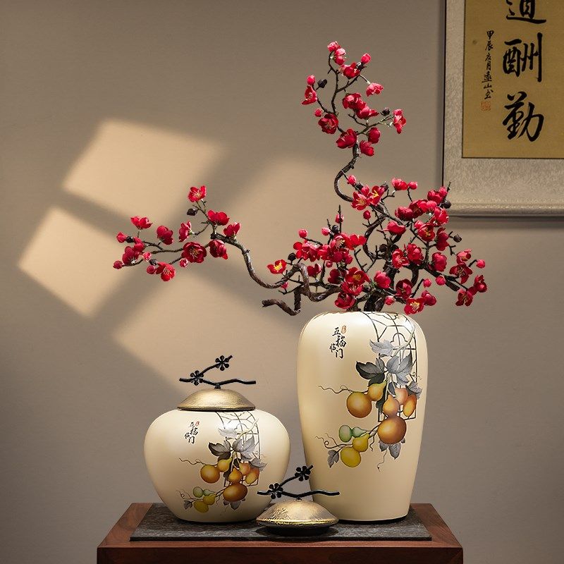 精选新中式陶瓷花瓶客厅插花入户玄关G装饰品摆件茶桌电视柜高级,家居饰品,装饰摆件,淘宝优惠券,粉丝福利购,淘宝优惠卷