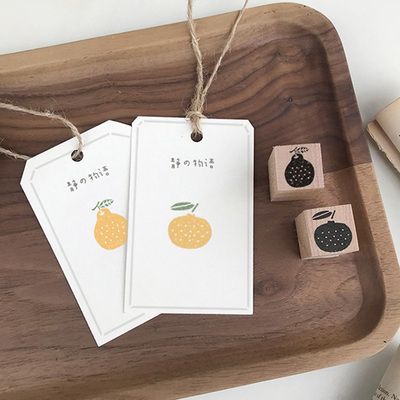 原木质水果图案手帐树脂印章日常手账装饰简约可爱闲居日系风印章