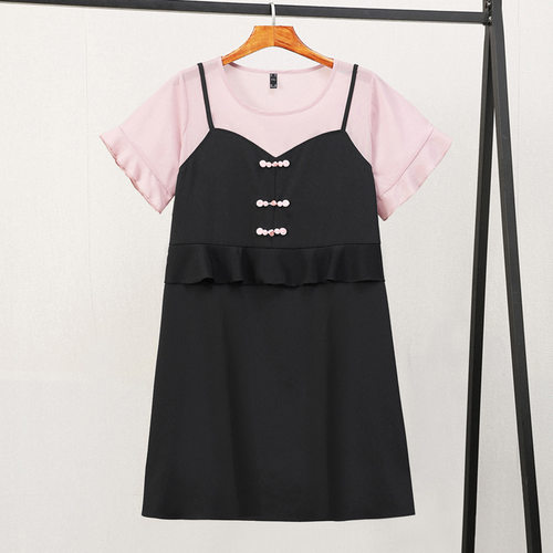 加大码女装雪纺连衣裙2024年