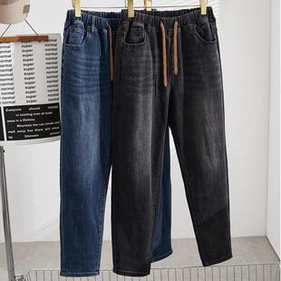 休闲牛仔老爹裤 胖MM大码 300斤超肥超大码 特肥特显瘦韩版 女装