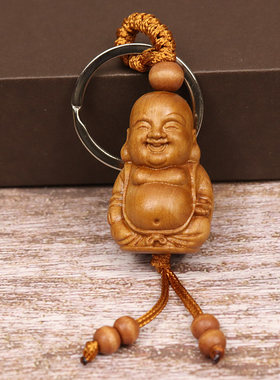 枣木弥勒佛钥匙扣挂件饰品吊坠