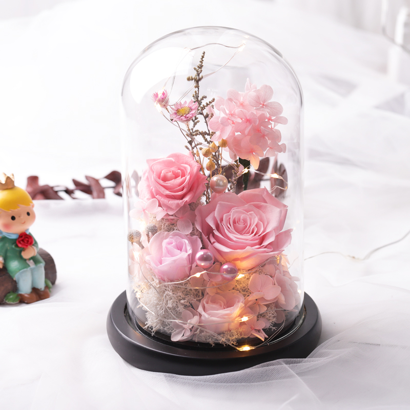 不凋谢的玫瑰花干花真花礼盒