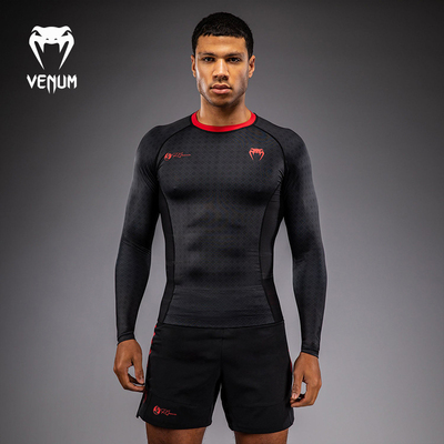 VENUM毒液Roger Gracie Academy男长袖紧身衣运动健身训练上衣
