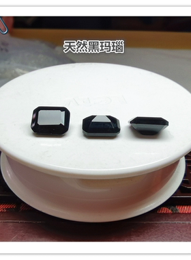 黑纳米长方形倒角小八角8X10mm黑色宝石裸石戒面镶嵌戒指主石