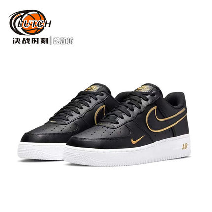 Nike AIR FORCE 1 '07 LV8 耐克男子黑金空军一号板鞋 DA8481-001