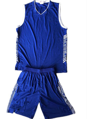 库存蓝色篮球服球衣队服背心学生运动定制印字印号4XL身高180-185