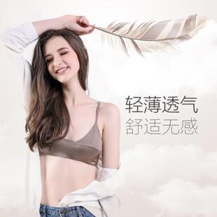 唐格bralette桑蚕丝弹力缎薄款内衣小胸 真丝无钢圈文胸 奢华
