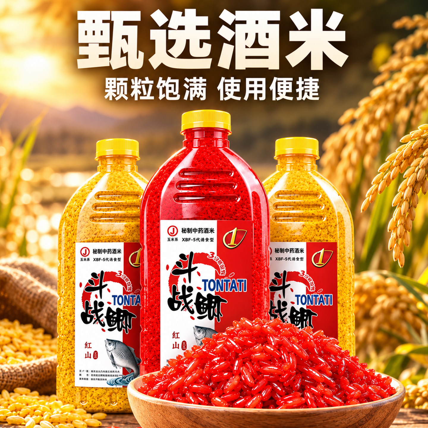 钓鱼饵料酒米窝料打窝米野钓鲫鱼专用中药麝香果香大米秋冬低温饵