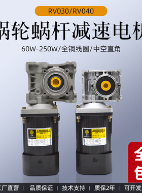 蜗轮蜗杆减速机交流齿轮调速电机220V带减速箱RV030/RV040马达