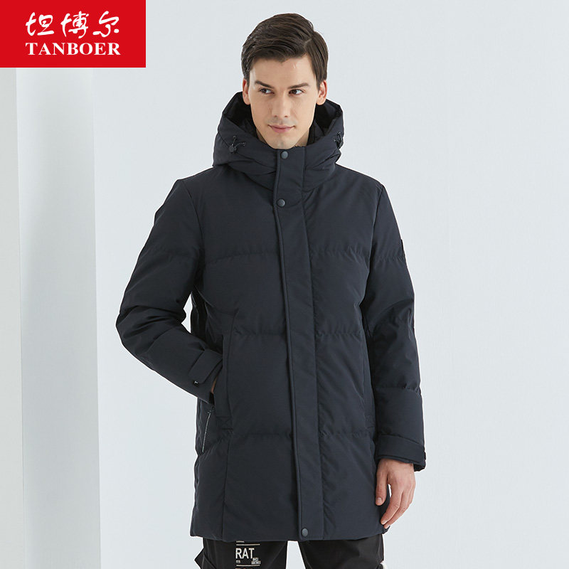 坦博尔羽绒服男秋冬中长连帽保暖外套2020新款款加厚商务休闲上衣怎么看?