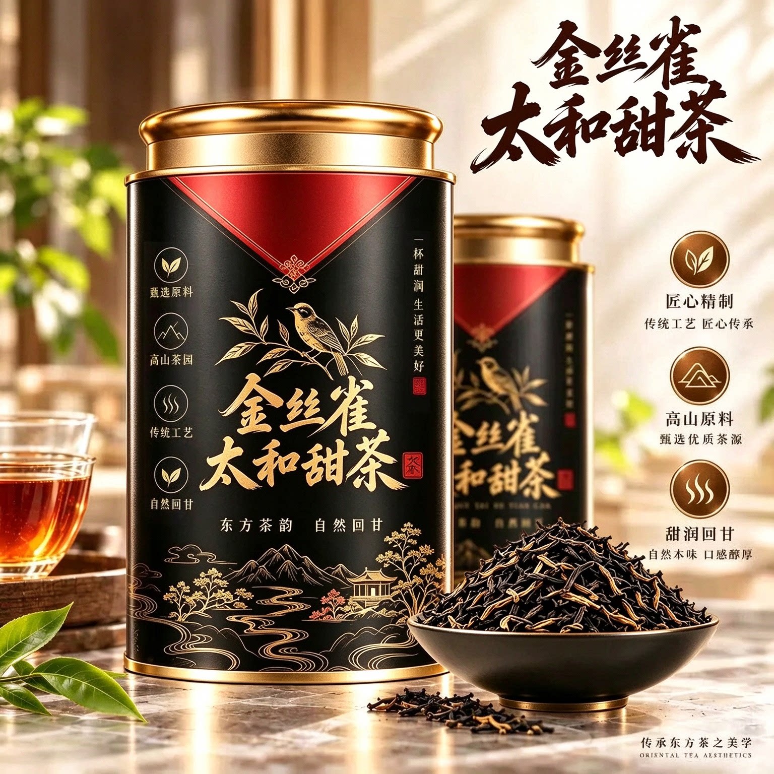 金丝雀太和甜茶滇红茶回甘耐泡