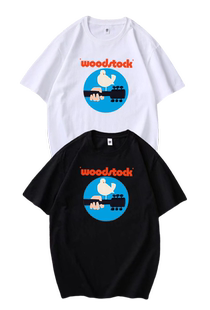 欧美Woodstock圆领短袖1969伍德斯托克音乐节和平反战博爱平等T恤