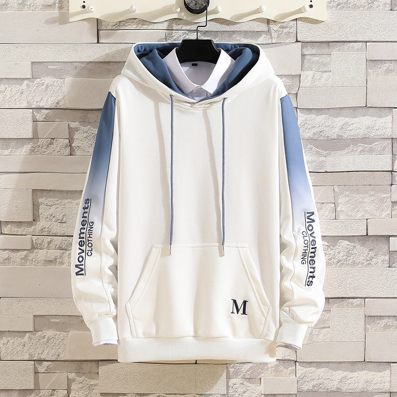 春秋季初中学生连帽卫衣长袖t恤