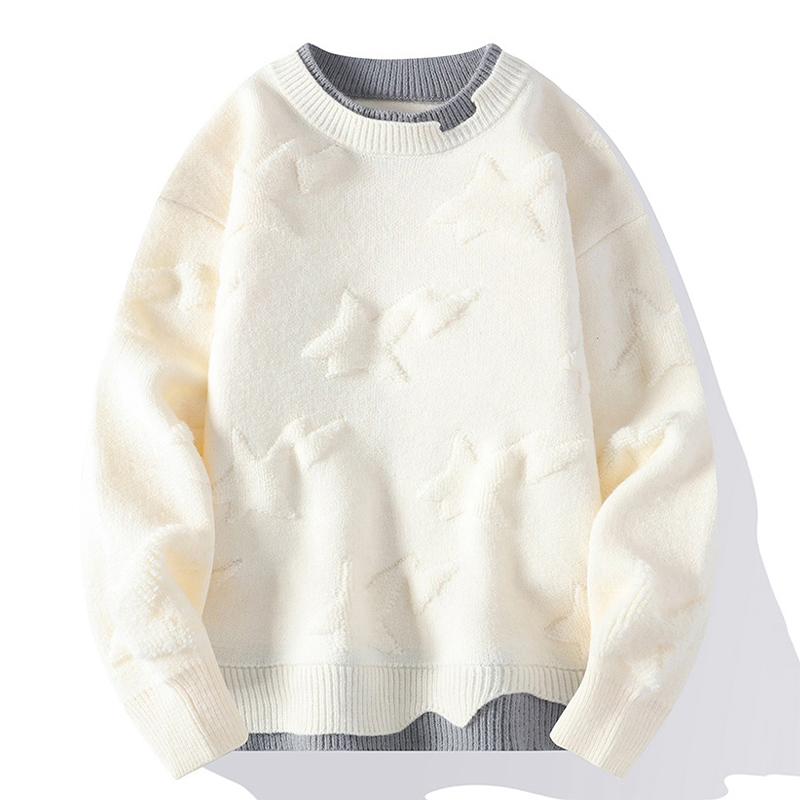 立体质感半高领毛衣男