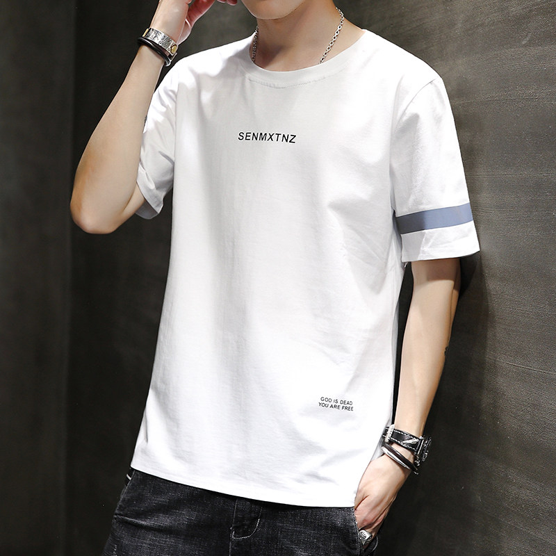短袖男士t恤潮男装纯棉半袖港风宽松潮流ins体恤男情侣潮牌上衣服