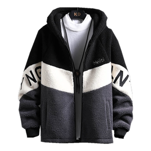 13青少年羊羔毛外套14胖男孩初中学生15岁颗粒绒夹克16大童秋冬装